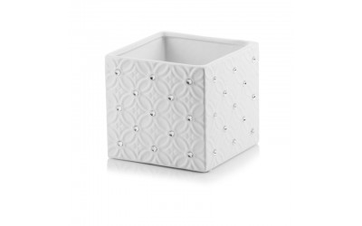 ΚΕΡΑΜΙΚΟ ΚΑΣΠΩ ΚΥΒΟΣ GLAMOUR 14x13cm ΛΕΥΚΟ