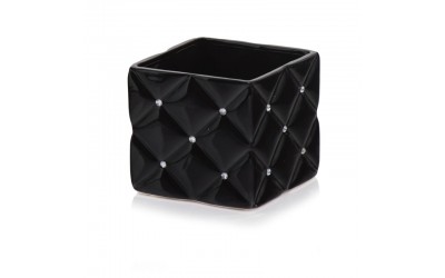 ΚΕΡΑΜΙΚΟ ΚΑΣΠΩ ΚΥΒΟΣ GLAMOUR 14x13cm ΜΑΥΡΟ