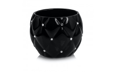 ΚΕΡΑΜΙΚΟ ΚΑΣΠΩ ΣΦΑΙΡΙΚΟ GLAMOUR 16x13cm ΜΑΥΡΟ