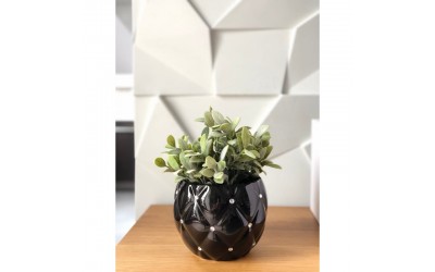 ΚΕΡΑΜΙΚΟ ΚΑΣΠΩ ΣΦΑΙΡΙΚΟ GLAMOUR 16x13cm ΜΑΥΡΟ